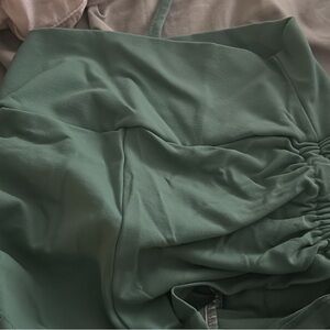 Peachee Bum Green Ruched Shorts
